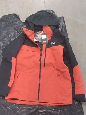 Mountain Hardwear Cloud Bank GORE TEX Orange and Black Jacket Mens XL